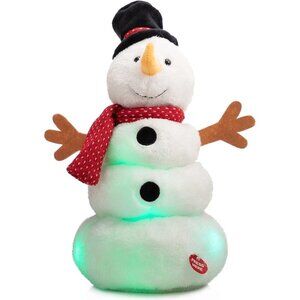 Kids Animated Snowman Plush Singing And Dancing Snowman With Led Lights Toys